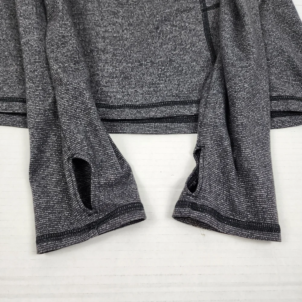 Lucy Activewear Heathered Gray Half-Zip Pullover - Mesh Back & Thumbholes Size L - Picture 5 of 11